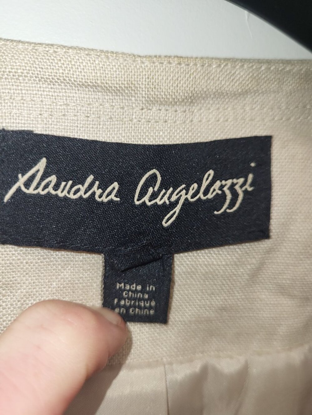Saudra Angelucci Beige Open Front Blazer Jacket size 36 - Picture 3 of 9
